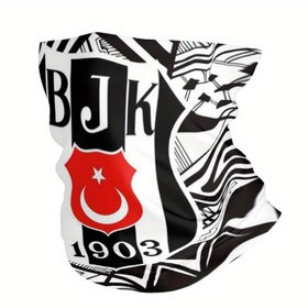 Resim 1 adet Beşiktaş Retro Geometrik Baskılı Boyun Gaiteri - Çift Taraflı Baskılı, Nefes Alabilen Polyester, Elde Yıkanabilir, Koşu ve Açık Hava Sporları İçin Rahat, Tüm Mevsim Kullanımı, Spor Aksesuarı | Retro Tarz Gaiter | Dayanıklı Kumaş, Jk Aksesuarı, Motosikletçi İçin Bandana, Taktik Kıyafet Yüz Kapak, Besikta 