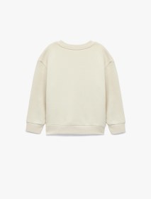 Resim Koton Dinozor Baskılı Uzun Kollu Bisiklet Yaka Oversize Sweatshirt Bej 6wmb10264tk Ekru 
