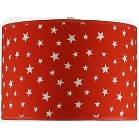 Resim Şenay Aydınlatma Çocuk Odası Silindir Kumaş Sarkıt Avize-Kırmızı Yıldız 