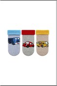 Resim Veraye socks Araba Desen Baskılı Havlu Erkek Bebek Çorabı 