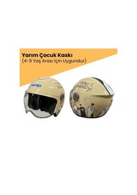 Resim Nero 601 Yazlık Motosiklet Çocuk Kaskı Krem Renkli 