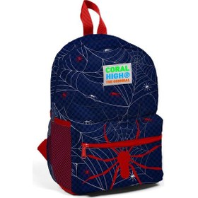 Resim Coral High Kids Lacivert Kırmızı Örümcek Desenli İki Bölmeli Yuva Sırt Çantası 23520 