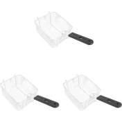 Resim Cecilee3 3x Paslanmaz Çelik Derin Kızartma Sepeti Dikdörtgen Tel Örgü Süzgeç Uzun Saplı Kızartma Pişirme Aracı Gıda Sofra (Yurt Dışından) 