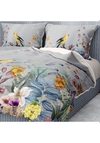 Resim Monohome Premium Luxury Çift Kişilik Nevresim Takımı 3d Pamuk Saten Flowers Forest-1619 - Lastikli Çiçekli 