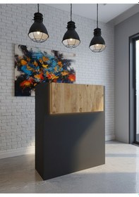 Resim Resital Ledli Karşılama Bankosu G-90 Cm Ofis Kasa Resepsiyon Masası Banko-003-4-6 