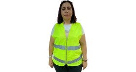 Resim TeknoKapsül Fermuarlı Sarı Ikaz Yeleği Xl Beden 59 cm 