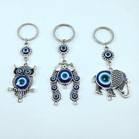 Resim Nazar Boncuğu Anahtarlık Seti Baykuş Nal Fil Hediyelik Eşya 