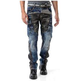 Resim Cipo & Baxx Regular Fit Yıkamalı Denim Jean Pantolon Mavi Erkek Jean Cd894 