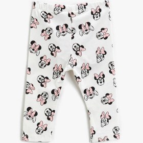 Resim Kız Bebek Minnie Mouse Baskılı Tayt Lisanslı Pamuklu 