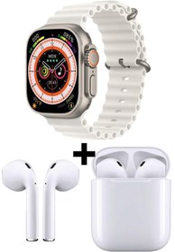 Resim GAMER ® 8 Watch 8 Ultra Akıllı Saat Beyaz Watch 2.02 Inc Beyaz I12 Bluetooth Kulaklık Hediye 