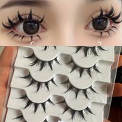 Resim Anime Esintili Sahte Kirpikler, 5 Çift Çizgi Film Göz Sahte Kirpikler, Dramatik Görünüm Şeytan Stili, Hacim Verici ve Uzatıcı, Çift Set, Formaldehitsiz Cosplay Aksesuarları - 5MH-5 