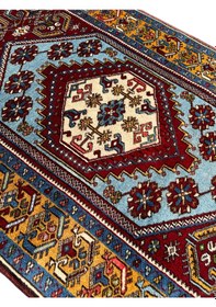 Resim El Dokuma Sıfır Yahyalı Halısı 97x165 Kök Boya Yün Özel Dokuma Turkuaz 