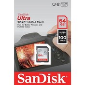 Resim Sandisk Ultra 64GB 100MB/S Class 10 Uhs-I Hafıza Kartı SDSDUNR-064G-GN6IN 