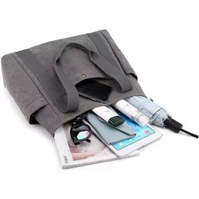 Resim Love Home Yeni Kanvas Çanta Basit Omuz Çantası Büyük Kapasiteli Bilgisayar Çantası Tote Çanta Gri Sezonsuz 39 14 30cm Canvas Büyük Boy Fermuar 39 Büyük Kapasiteli Mor 