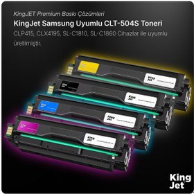 Resim Kingjet Samsung Uyumlu Clt-k504s Standart Kapasiteli 4 Renk Takım Çipli Muadil Toner Sl-c1810w 
