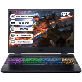 Resim Nitro 5 NH.QM0EY.00A-32 Intel Core i7-12650H 15.6" 32 GB RAM 1 TB SSD 8 GB RTX4060 FreeDOS Gaming Laptop 