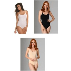 Resim NBB 6'lı Paket Kadın İp Askılı Pamuklu Likralı Çıtçıtlı Body 001 