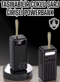Resim Genel Markalar Dayanıklı ve Şık 60.000 mAh Powerbank 4 USB Çıkışlı Taşınabilir Tasarım 