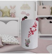 Resim Mekta Home Bebek Ve Çocuk Odası Kedi Ve Kalp Desenli Oyuncak Sepeti Renkli Çok Renkli 