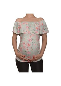 Resim Luvmabelly Maternity 2514 Kayık Yaka Hamile Bluzu Çok Renkli 
