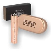 Resim Clipper Kişiye Özel Metal Çakmak Özel Kutu ve Baskılı Rose Gold 