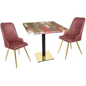 Resim Beymobilya Karanfil Gold Werzalit Kare - Çırağan Gold 2Li Masa Takımı (70X70 (520892168) 