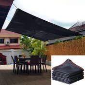 Resim 1 adet Siyah Güneş Gölgelik Filesi Halatlı, UV Korumalı Dış Mekan Gizlilik Perdesi, Gözlükle Kolay Kurulum, Dayanıklı Yaşlanma Karşıtı Plastik Malzeme, Veranda, Bahçe, Kamp, Çatı Katı, Havuz Kenarı Toz ve Güneş Bloğu 