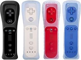 Resim Tevodo Wii Remote Controller, 4 Packs Upgrade Wii Wireless Controller Compatible with Wii Wii U(Black, White,Deep Blue Red) 