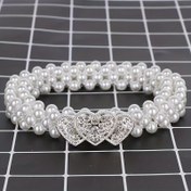 Resim Kalp Toka Sahte İnci Kemer Taşlı Dekor Elastik Bel Bandı Zarif Dekoratif Elbise Kemer 