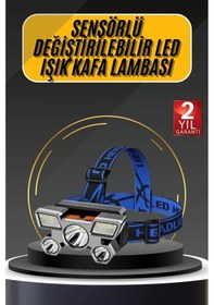 Resim Kafa Lambası 800 Lümen 4 Mod Yüksek Işık Flaşörlü Şarjlı Led Lamba Diğer 