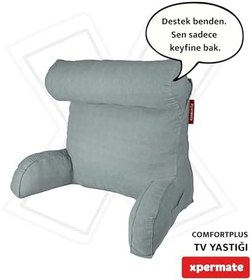 Resim TV Yastığı Kollu Okuma Yastığı Sırt Destek Yastığı Yatakta Oturma Kitap Okuma Yastığı (Gri) 