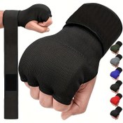 Resim Kalın Sünger Dolgulu ve Nefes Alabilir Kumaşlı MMA Yarım Parmak Boks Eldivenleri - Muay Thai, Kickboks, MMA Antrenmanları için Cırt Cırt Kapamalı - Kırmızı/Mavi/Siyah, Savaş Spor Ekipmanı | Rahat Kullanım 
