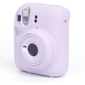 Resim Fujifilm Instax mini 12 Lila Fotoğraf Makinesi-20'li Film-Kıskaçlı Resim Standı ve Silikon Kılıf Seti 