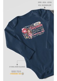 Resim Morivokids Teyzeye Özel Uzun Kollu Bebek Body %100 Pamuk Zbn89-uk Lacivert 