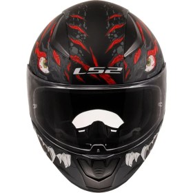 Resim LS2 Rapıd 2 Race Kaıju Mat Siyah-Kırmızı Fullface Motosiklet Kaskı Mavi Camlı 