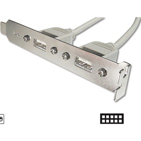 Resim Assmann Anakarttaki Usb 2.0 Portları (INTERNAL) Slot Bracket&#039;e (EXTERNAL) Taşıyan Kablo, 2 X Usb A Diş 