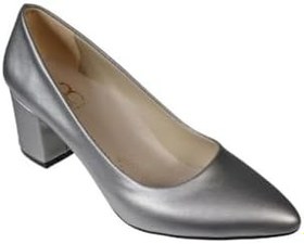 Resim YAZKIŞ Kadın Siyah Cilt 5cm Topuklu Abiye Düğün Nişan Anne Ayakkabısı Gümüş 3 