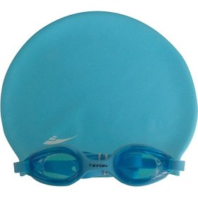 Resim Tryon Yüzücü Gözlük Seti Mavi Beyaz 