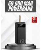 Resim Hızlı Şarj 4 Çıkışlı Powerbank 60.000 Mah Taşınabilir Dijital Göstergeli Çok Renkli 