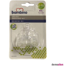 Resim Bambino Geniş Ağızlı Biberon Emziği 2 No T105 