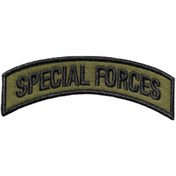 Resim Ex Patch Haki Zemin Special Forces Yazılı Arma Nakış Patch 11 X 3.5 Cm 
