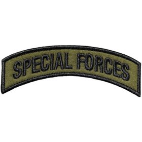 Resim Ex Patch Haki Zemin Special Forces Yazılı Arma Nakış Patch 11 X 3.5 Cm 