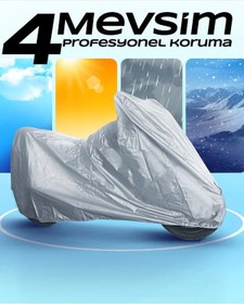 Resim AutoEN FALCON SPORT SERVICE KİLİT UYUMLU SU GEÇİRMEZ MOTOSİKLET BRANDASI-GRİ 