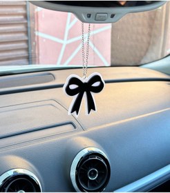 Resim 3dbaydesign Kurdele Dikiz Ayna Süsü (Beyaz Siyah) 