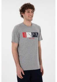 Resim U.S. Polo Assn. Erkek Bisiklet Yaka Gri Melanj Pijama Takımı 50309821-VR086 