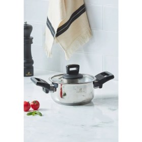 Resim Şık ve Dayanıklı 16 cm Indüksiyon Tabanlı Çelik Tencere 1,6 Lt 