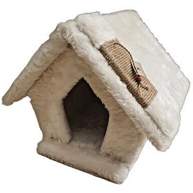 Resim Botar Vega Tırmalamalı Kedi Evi – Krem 