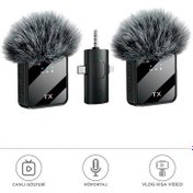 Resim Torima F11-2 Type-C + AUX 2li 3in1 Kablosuz Yaka Mikrofonu (İthalatçı Garantili) 