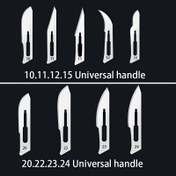 Resim 60 Parça Profesyonel Karbon Çelik Bıçak Paketi, 9 Endüstriyel Model İçerir: 10-11-TIP, 11-12-15-20-22-23-24, Çıkarılabilir ve Değiştirilebilir Uçlar, Sanat, El İşi ve Hassas Kesim için Uygun 