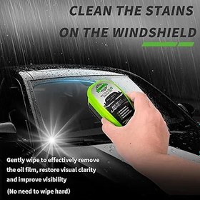 Resim 2 set yağ filmi temizleme fırçası, otomotiv pencereleri için, 150 ml Clearvision cam temizleyici ve havlu ile 